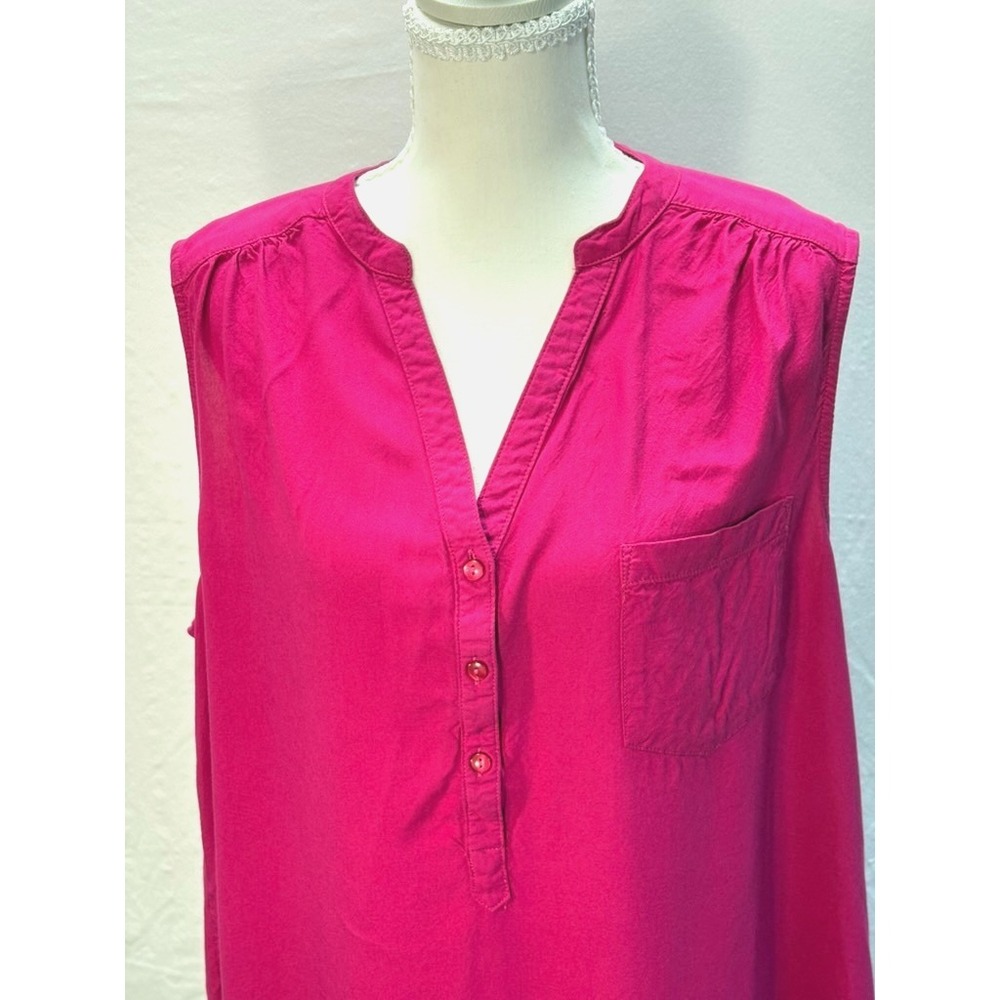 Great Northwest Indigo Womens 2X Pink Rayon Tank Blouse Casual Summer Top Plus - Picture 3 of 8